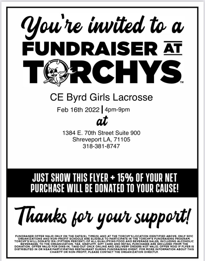 Please Support Girls Lacrosse!  Join us at Torchy’s after BATTLE OF THE LAX-ES this Wednesday!