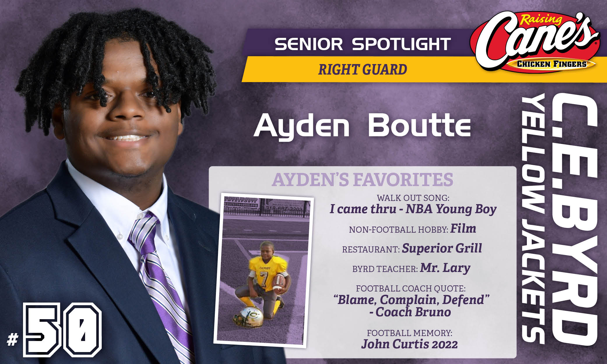 Featured image for “2024 Raising Cane’s Senior Spotlight – #3 Ayden Boutte”