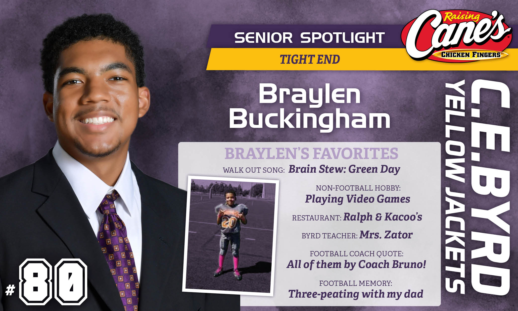 Featured image for “2024 Raising Cane’s Senior Spotlight – #4 Braylen Buckingham”