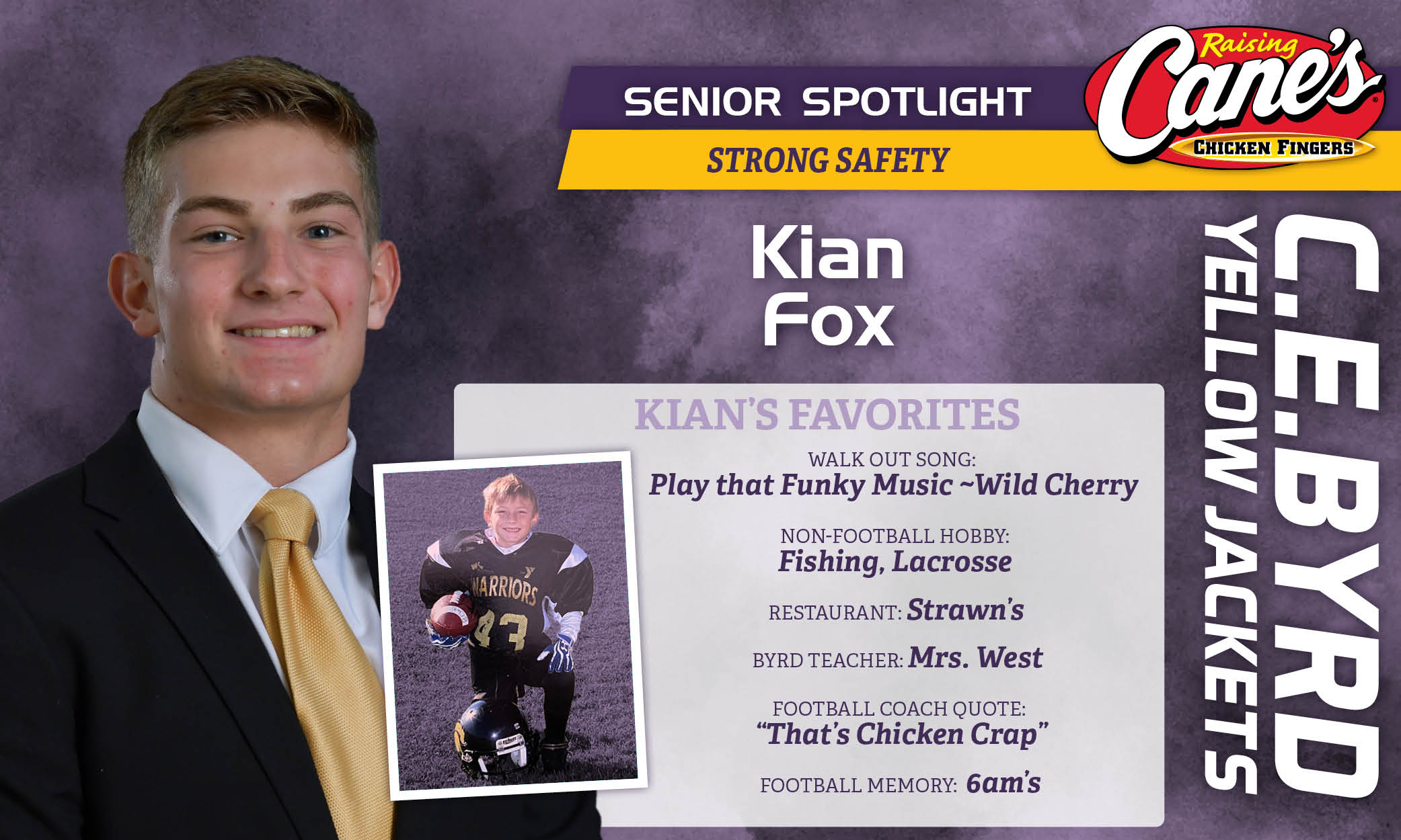 Featured image for “Raising Cane’s Senior Spotlight #12 – Kian Fox”