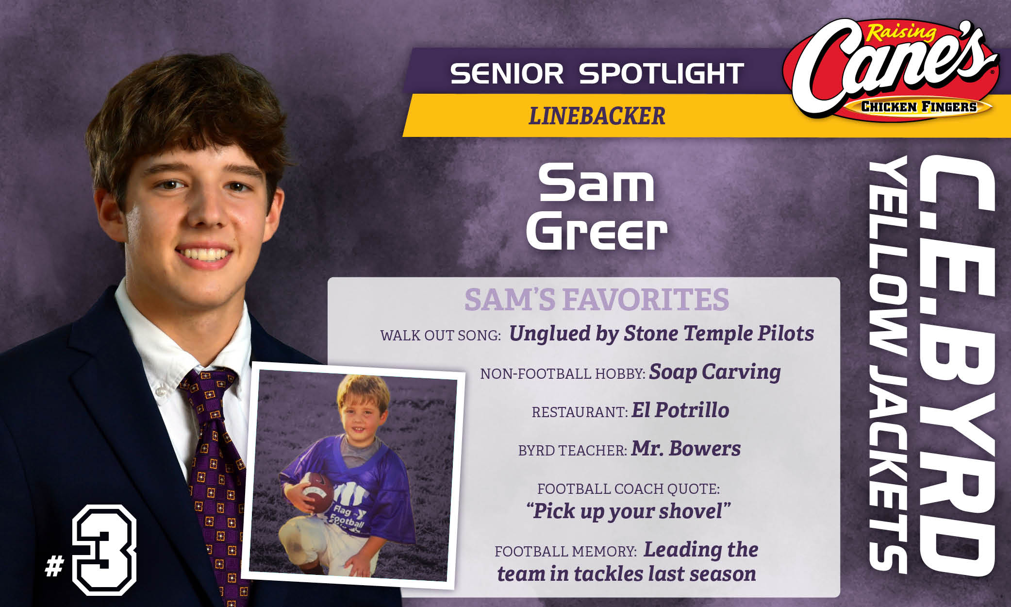 Featured image for “Raising Cane’s Senior Spotlight #13 – Sam Greer”