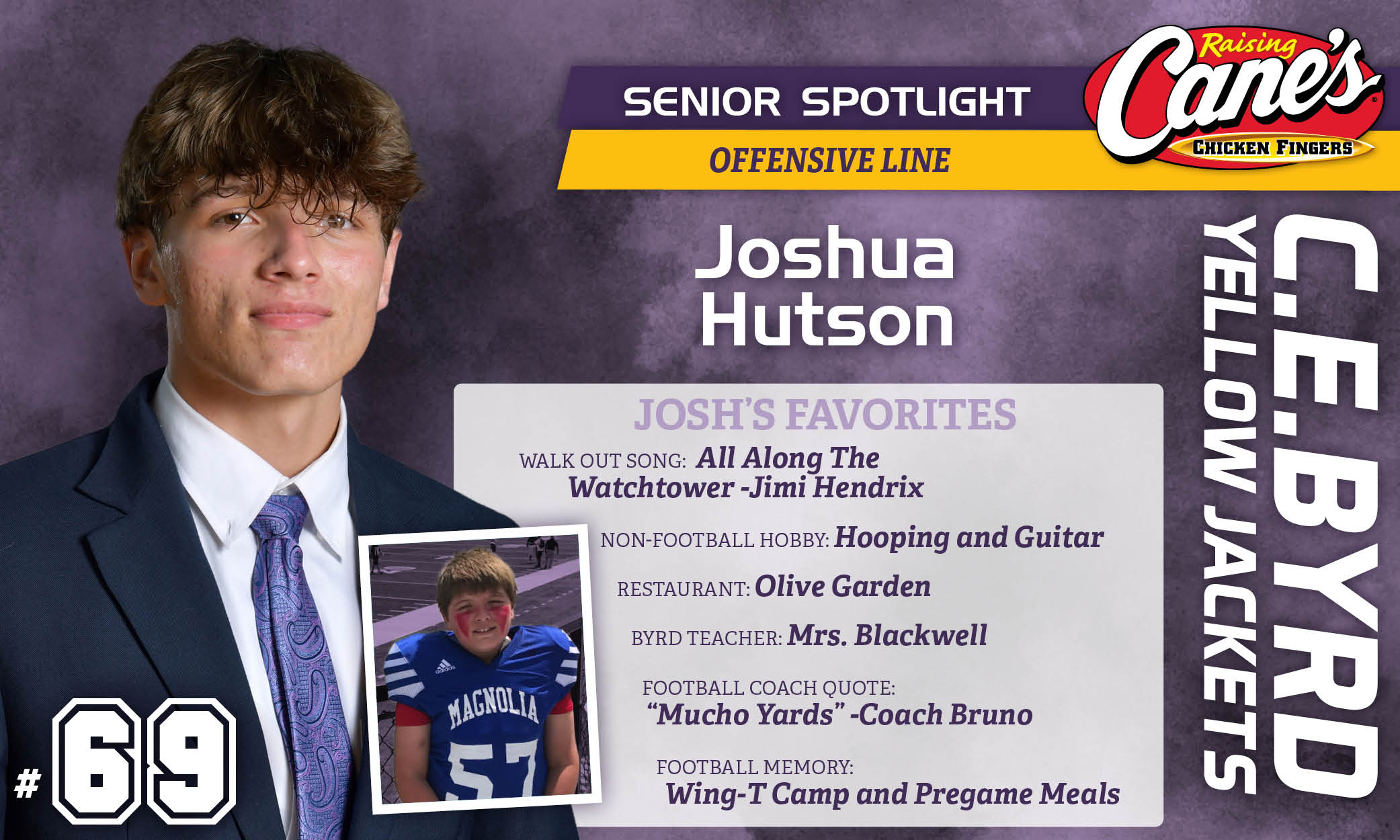 Featured image for “Raising Cane’s Senior Spotlight #16 – Joshua Hutson”