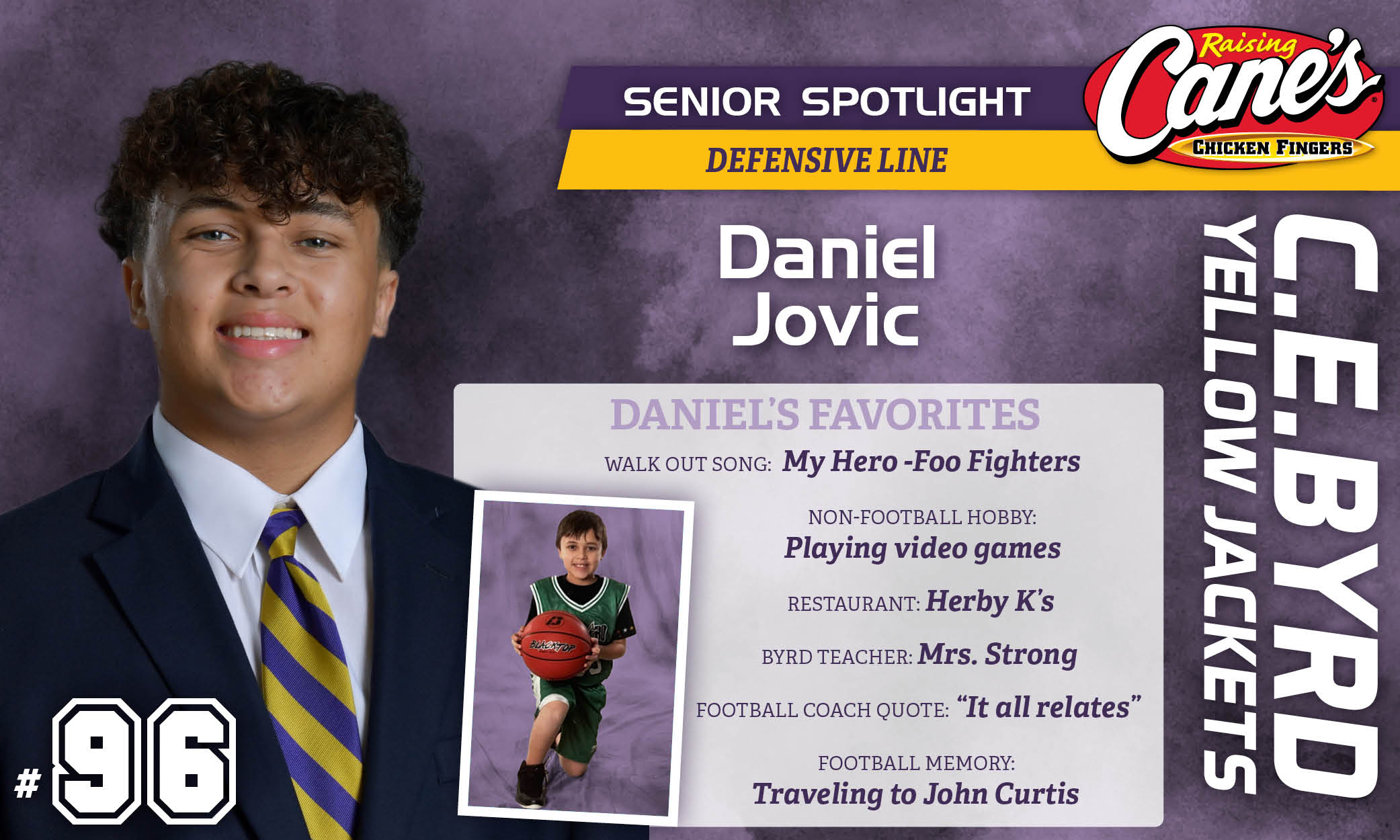 Featured image for “Raising Cane’s Senior Spotlight #17 – Daniel Jovic”