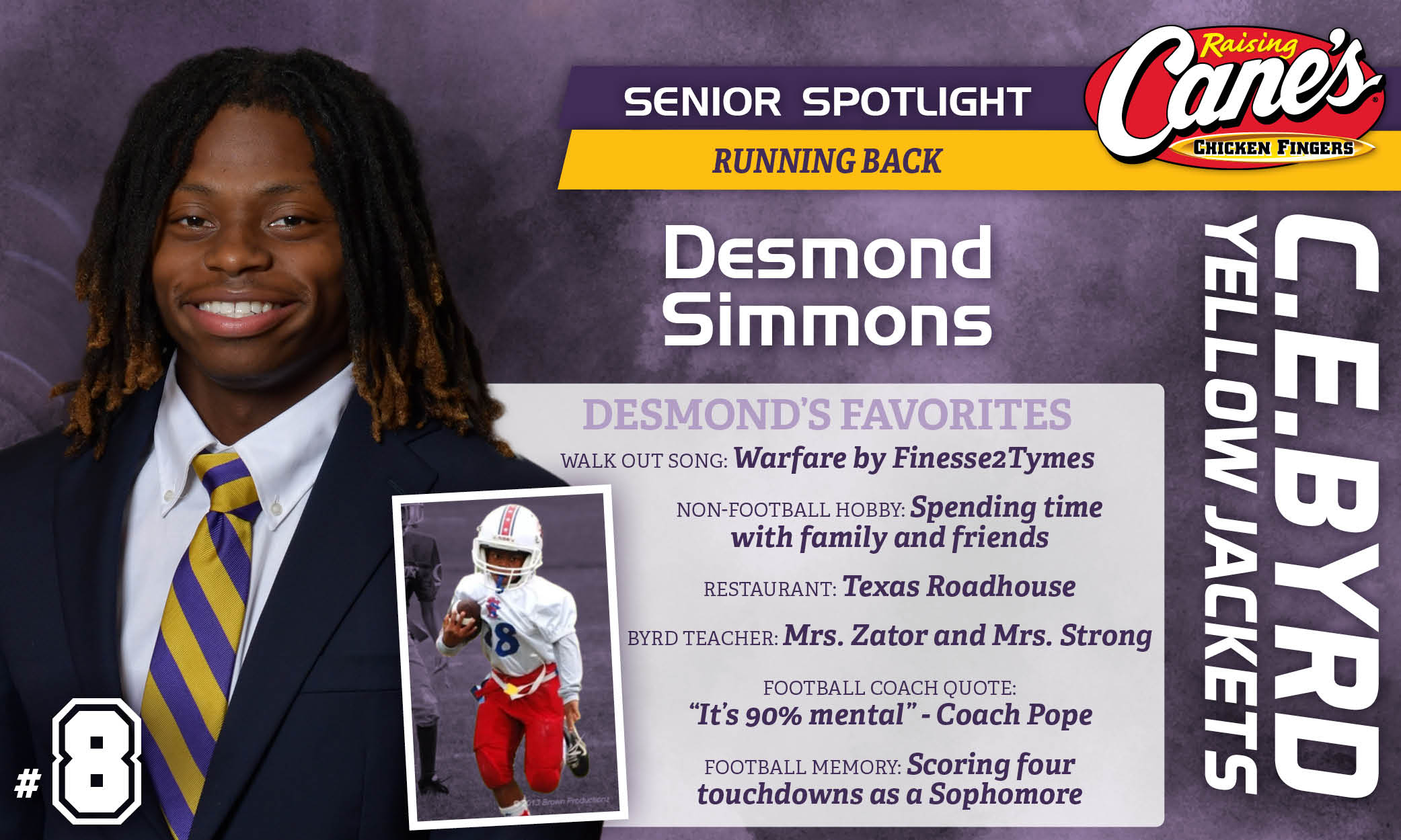 Featured image for “Raising Cane’s Senior Spotlight #27 – Desmond Simmons”