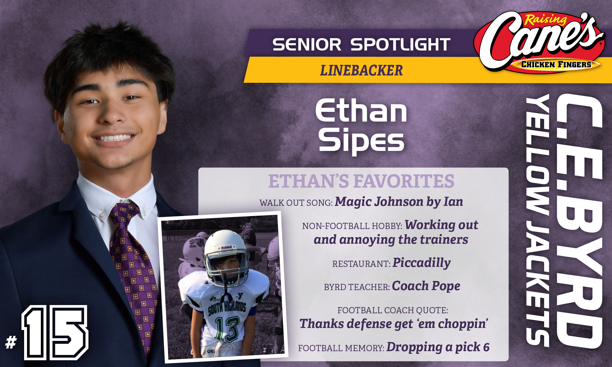 Featured image for “Raising Cane’s Senior Spotlight #27 – Ethan Sipes”