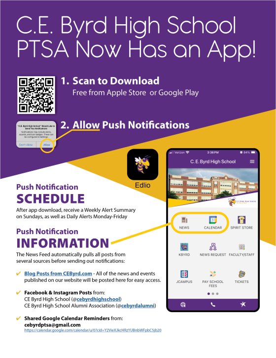 C.E. Byrd High School PTSA Now Has an App!