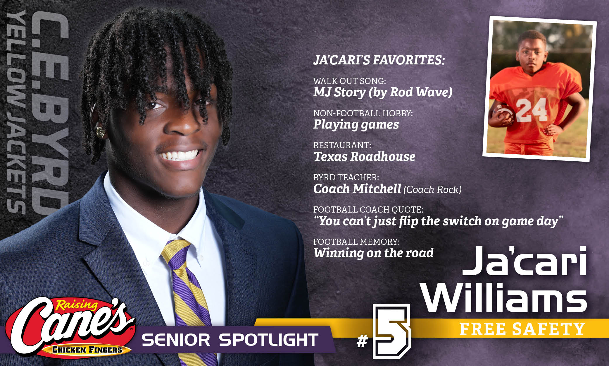 Featured image for “Raising Cane’s Senior Spotlight – No. 5 Ja’Cari Williams”