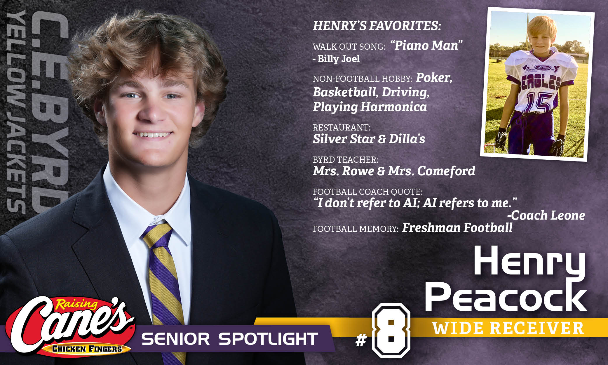 Featured image for “Raising Cane’s Senior Spotlight – No. 8 Henry Peacock”